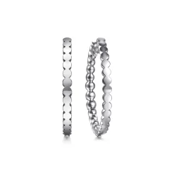 Hot Gabriel & Co. 14K White Gold 30mm Diamond Classic Hoop Earrings