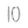 Outlet Gabriel & Co. 14K White Gold 30mm Diamond Classic Oval Hoop Earrings