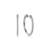 Best Gabriel & Co. 14K White Gold 20mm Diamond Classic Hoop Earrings
