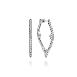 Gabriel & Co. 14K White Gold 20mm Diamond Earrings