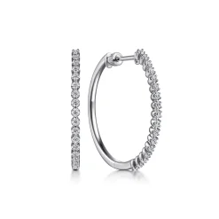 Sale Gabriel & Co. 14K White Gold 30mm Diamond Hoop Earrings