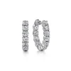 New Gabriel & Co. 14K White Gold 20mm Diamond Inside Out Hoop Earrings