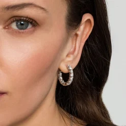 New Gabriel & Co. 14K White Gold 20mm Diamond Inside Out Hoop Earrings