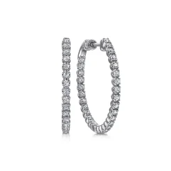 Sale Gabriel & Co. 14K White Gold 30mm Diamond Inside Out Hoop Earrings