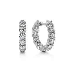 Outlet Gabriel & Co. 14K White Gold 20mm Diamond Inside Out Hoop Earrings
