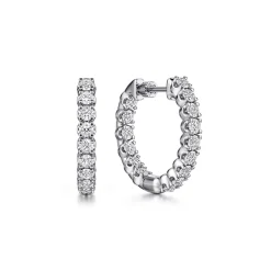 Discount Gabriel & Co. 14K White Gold 20mm Diamond Inside Out Hoop Earrings