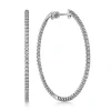 Discount Gabriel & Co. 14K White Gold 50mm Diamond Inside Out Hoop Earrings