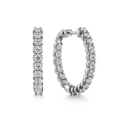 Sale Gabriel & Co. 14K White Gold 30mm Diamond Inside Out Hoop Earrings