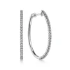 New Gabriel & Co. 14K White Gold 40mm Diamond Oval Hoop Earrings