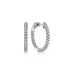 Hot Gabriel & Co. 14K White Gold 20mm Inside Out Diamond Hoop Earrings