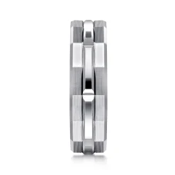 Hot Gabriel & Co. 14K White Gold 6mm Men's Ring Brush Finish in Satin Finish