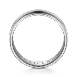 Best Gabriel & Co. 14K White Gold 6mm - Men's Wedding Band in Horizontal Brush Finish