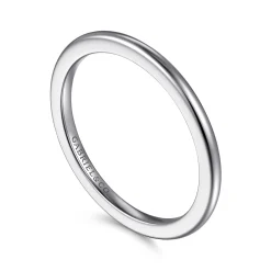 New Gabriel & Co. 14K White Gold 1.3mm Mini Spacer Band