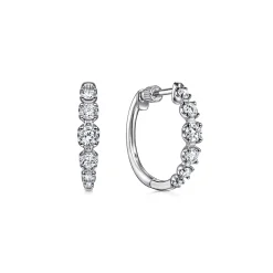 Discount Gabriel & Co. 14K White Gold 20mm Round Classic Diamond Hoop Earrings