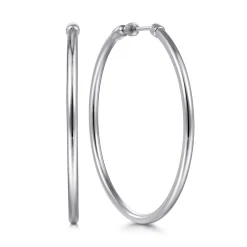 New Gabriel & Co. 14K White Gold 50mm Round Classic Hoop Earrings