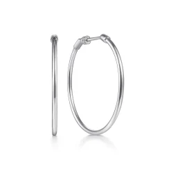 Outlet Gabriel & Co. 14K White Gold 30mm Round Classic Hoop Earrings