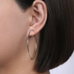 Outlet Gabriel & Co. 14K White Gold 50mm Round Classic Hoop Earrings