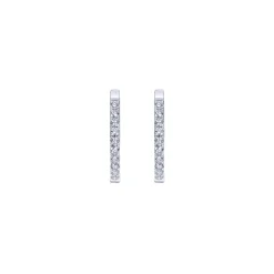 Online Gabriel & Co. 14K White Gold 25mm Round Diamond Classic Hoop Earrings