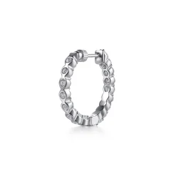 Outlet Gabriel & Co. 14K White Gold 20mm Round Inside Out Diamond Hoop Earrings