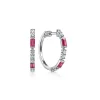 Discount Gabriel & Co. 14K White Gold 20mm Ruby and Diamond Classic Hoop Earrings