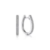 Outlet Gabriel & Co. 14K White Gold 20mm Slim Pave Diamond Huggie Earrings