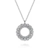 Clearance Gabriel & Co. 14K White Gold Multi Diamond Circle Pendant Necklace