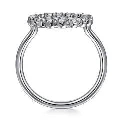 New Gabriel & Co. 14K White Gold Multi Diamond Circle Fashion Ring