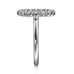 New Gabriel & Co. 14K White Gold Multi Diamond Circle Fashion Ring