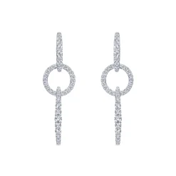 Discount Gabriel & Co. 18K White Gold Multi Link Diamond Drop Huggies