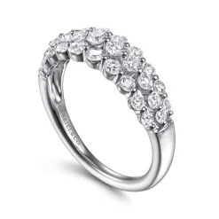 Gabriel & Co. 14K White Gold Multi Row Diamond Ring