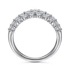 Gabriel & Co. 14K White Gold Multi Row Diamond Ring