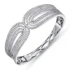 Sale Gabriel & Co. 18K White Gold Multi Row Textured Diamond Bangle