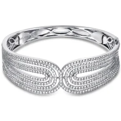 Sale Gabriel & Co. 18K White Gold Multi Row Textured Diamond Bangle