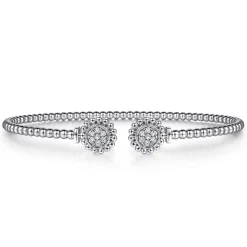Discount Gabriel & Co. 14K White Gold Open Bangle with Pave Diamond Circles