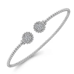 Discount Gabriel & Co. 14K White Gold Open Bangle with Pave Diamond Circles