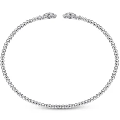 Discount Gabriel & Co. 14K White Gold Open Bangle with Pave Diamond Circles