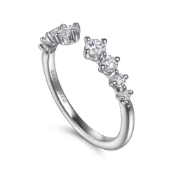 Clearance Gabriel & Co. 14K White Gold Open Diamond Anniversary Band - 0.5 ct
