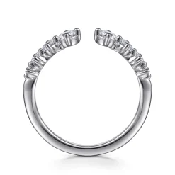 Clearance Gabriel & Co. 14K White Gold Open Diamond Anniversary Band - 0.5 ct