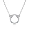 Sale Gabriel & Co. 14K White Gold Open Diamond Circle Pendant Necklace