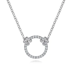 Sale Gabriel & Co. 14K White Gold Open Diamond Circle Pendant Necklace