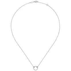 Sale Gabriel & Co. 14K White Gold Open Diamond Circle Pendant Necklace