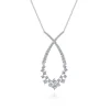 Discount Gabriel & Co. 18K White Gold Open Diamond Cluster Teardrop Pendant Necklace
