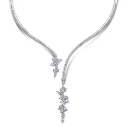 Clearance Gabriel & Co. 18K White Gold Open Diamond Cluster Collar Necklace