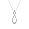 Sale Gabriel & Co. 14K White Gold Open Diamond Pave Twisted Pendant Necklace