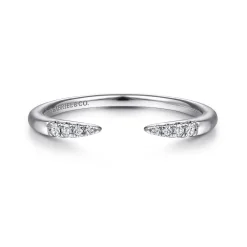 Gabriel & Co. 14K White Gold Open Diamond Tipped Stackable Ring