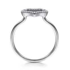 Best Gabriel & Co. 14K White Gold Open Heart Diamond Ring