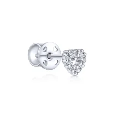 Clearance Gabriel & Co. 14K White Gold Open Heart Diamond Single Stud Earrings