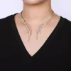 Discount Gabriel & Co. 18K White Gold Open Multi Row Diamond Statement Necklace