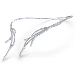 Discount Gabriel & Co. 18K White Gold Open Multi Row Diamond Statement Necklace