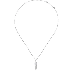 Outlet Gabriel & Co. 14K White Gold Open Teardrop Diamond Pendant Necklace